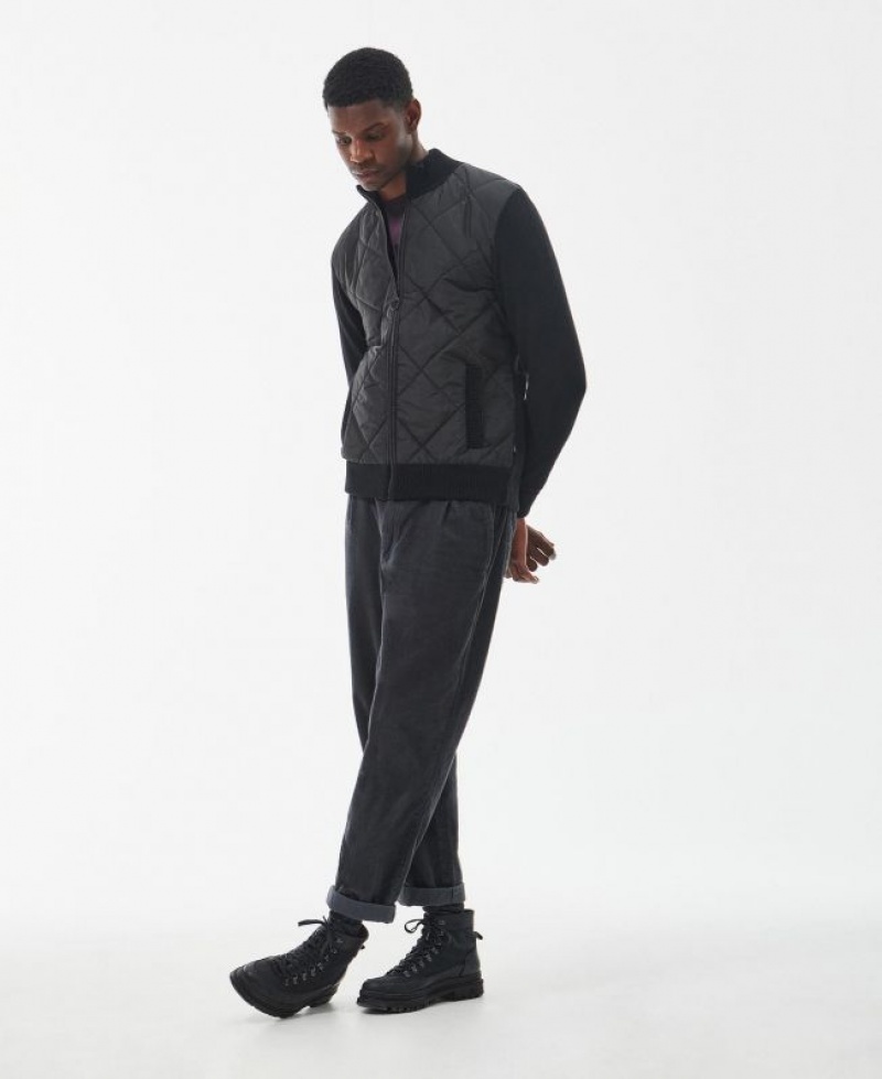 Black Men Barbour Arch Diamond-Quilted Sweater | US-1697JLKUI