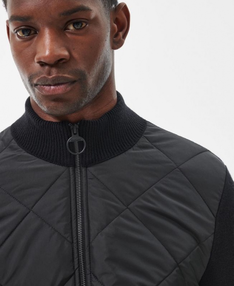 Black Men Barbour Arch Diamond-Quilted Sweater | US-1697JLKUI