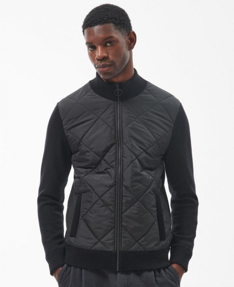 Black Men Barbour Arch Diamond-Quilted Sweater | US-1697JLKUI