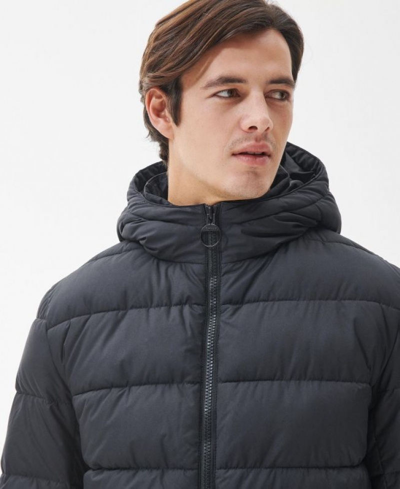 Black Men Barbour Barton Quilted Jacket | US-1865ZAFRK