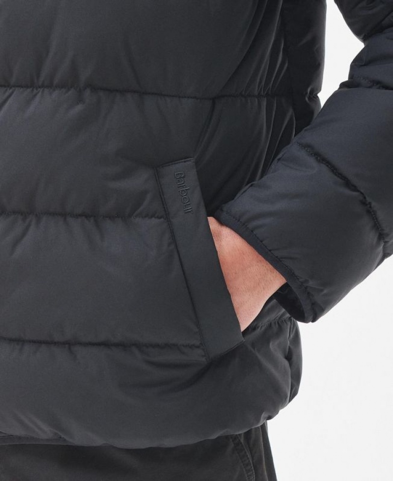 Black Men Barbour Barton Quilted Jacket | US-1865ZAFRK