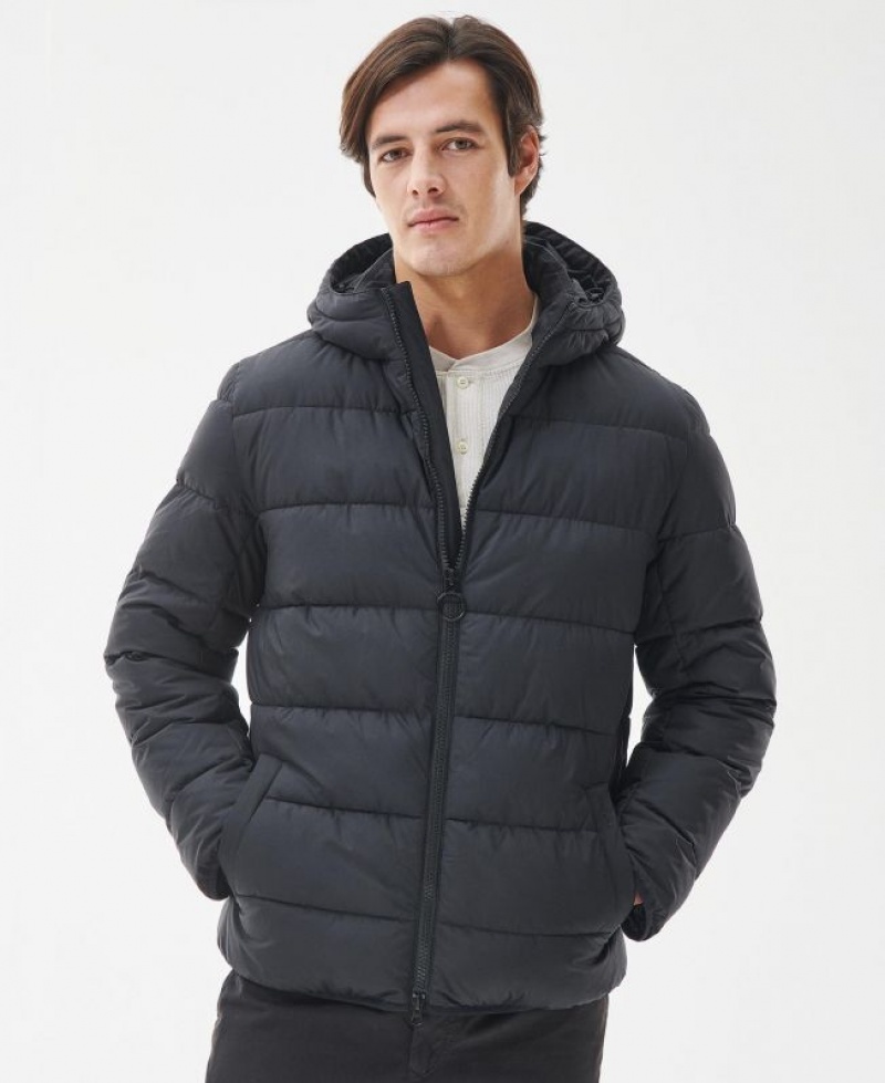 Black Men Barbour Barton Quilted Jacket | US-1865ZAFRK