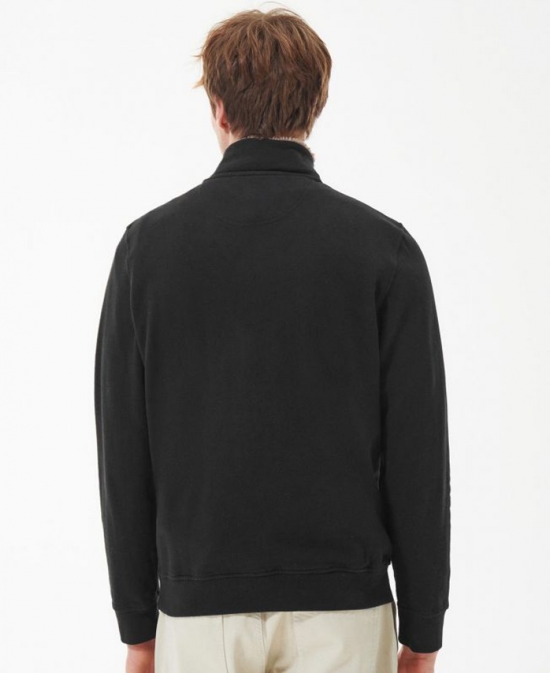 Black Men Barbour Beacon Half-Zip Fleece Sweatshirt | US-6958CSZGB