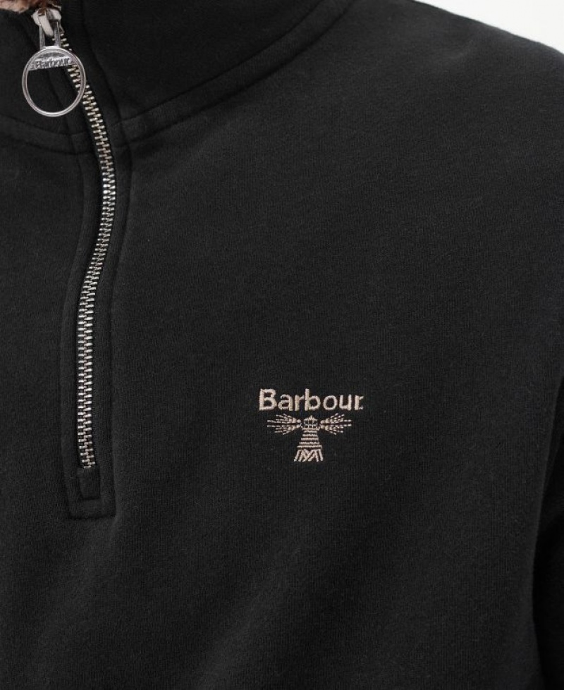 Black Men Barbour Beacon Half-Zip Fleece Sweatshirt | US-6958CSZGB