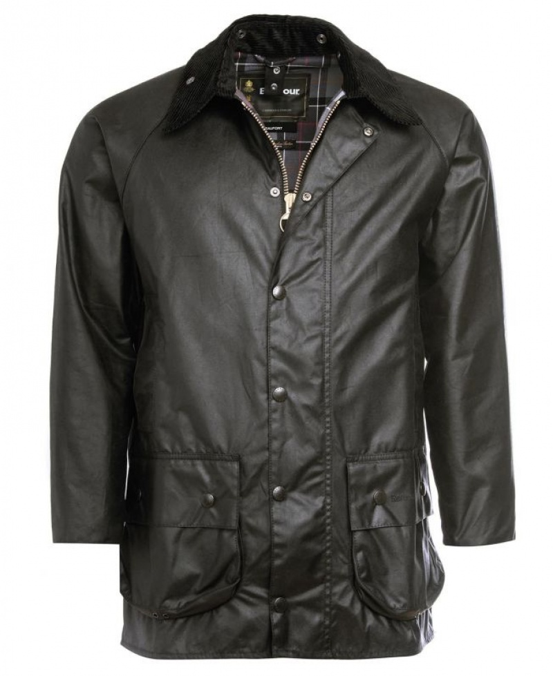 Black Men Barbour Beaufort® Waxed Jacket | US-8731MHJON