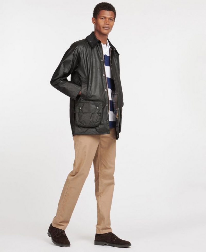 Black Men Barbour Beaufort® Waxed Jacket | US-8731MHJON