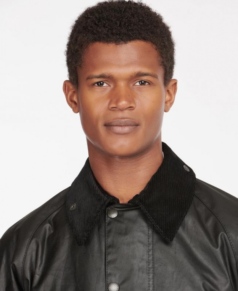 Black Men Barbour Beaufort® Waxed Jacket | US-8731MHJON