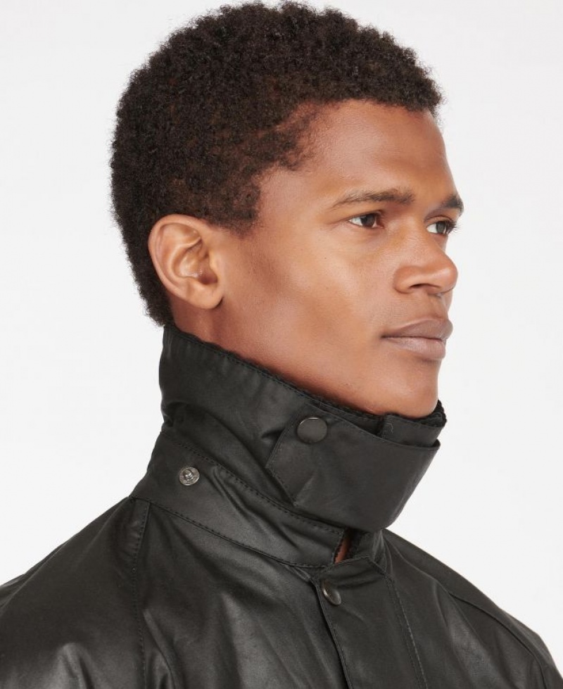 Black Men Barbour Beaufort® Waxed Jacket | US-8731MHJON