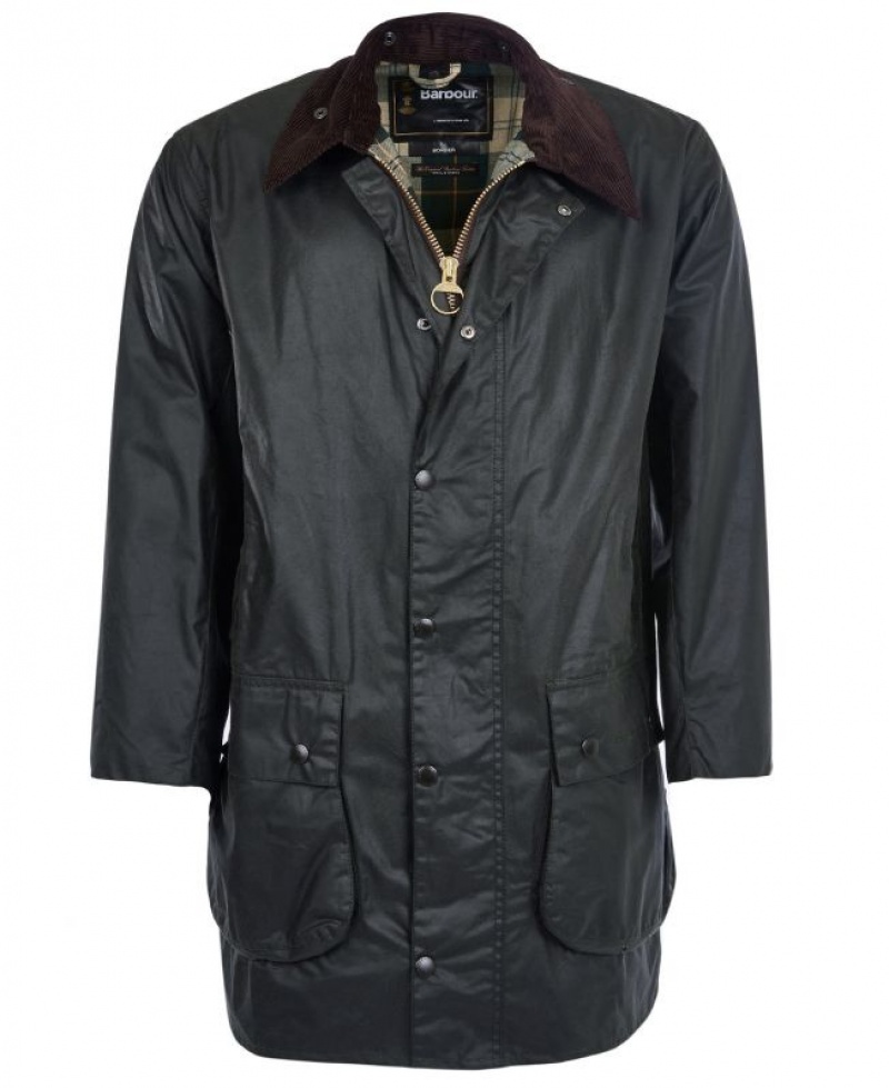 Black Men Barbour Border® Waxed Jacket | US-3807SFWXR