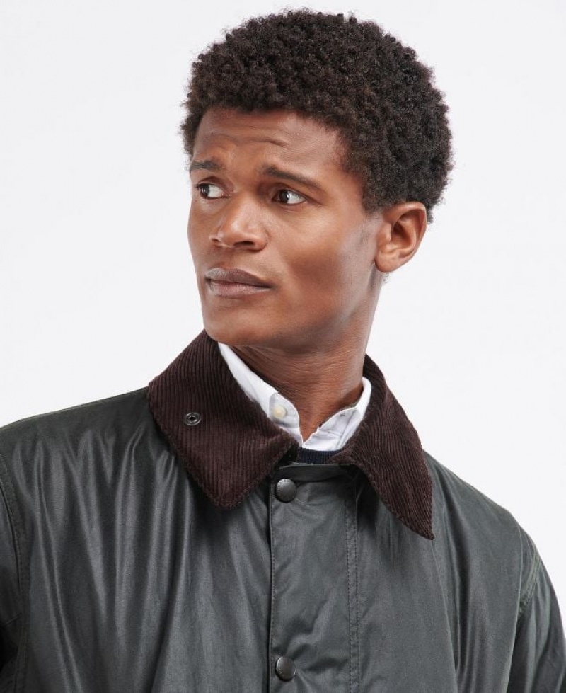 Black Men Barbour Border® Waxed Jacket | US-3807SFWXR