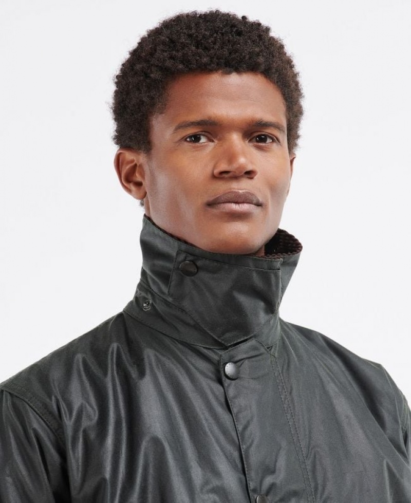 Black Men Barbour Border® Waxed Jacket | US-3807SFWXR