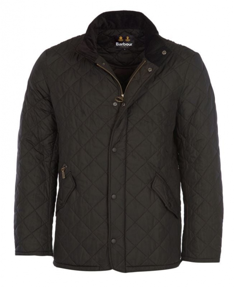 Black Men Barbour Chelsea Sportsquilt Casual Jacket | US-2953XCEBZ