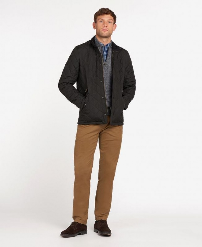 Black Men Barbour Chelsea Sportsquilt Casual Jacket | US-2953XCEBZ