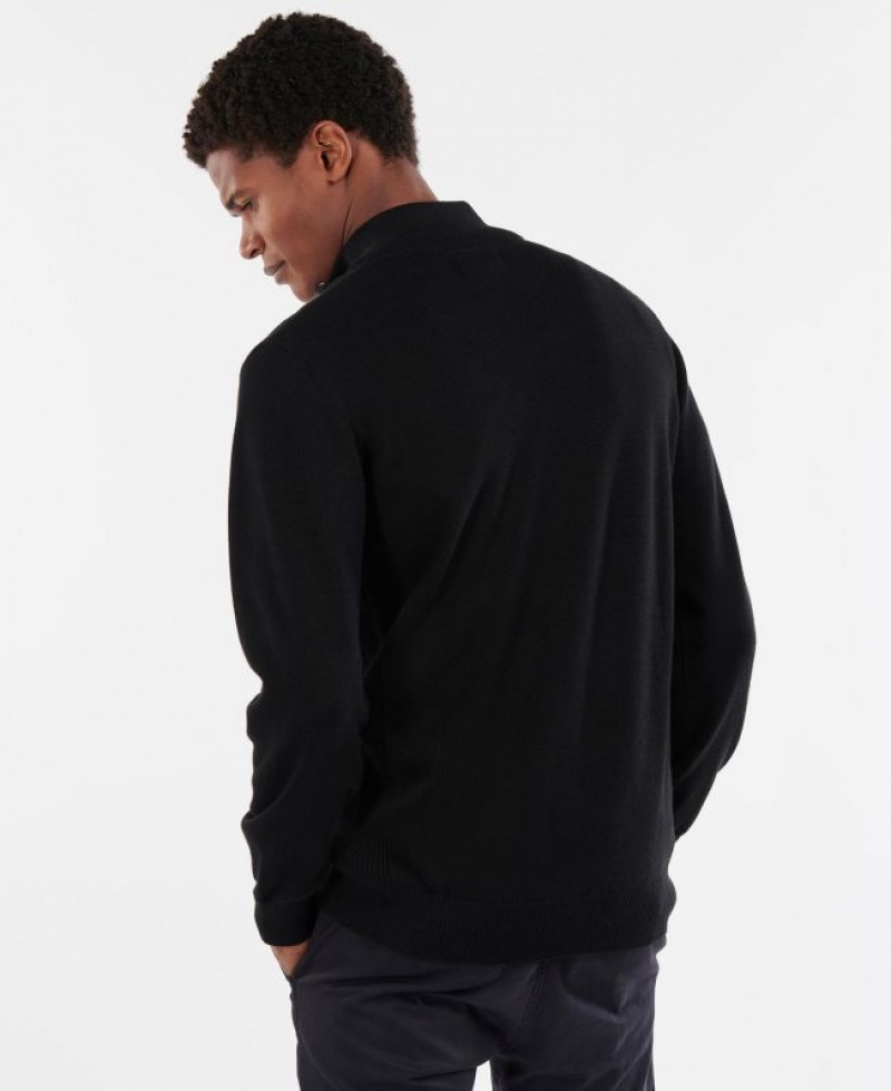 Black Men Barbour Cotton Half Zip Sweatshirt | US-4762LKQJT