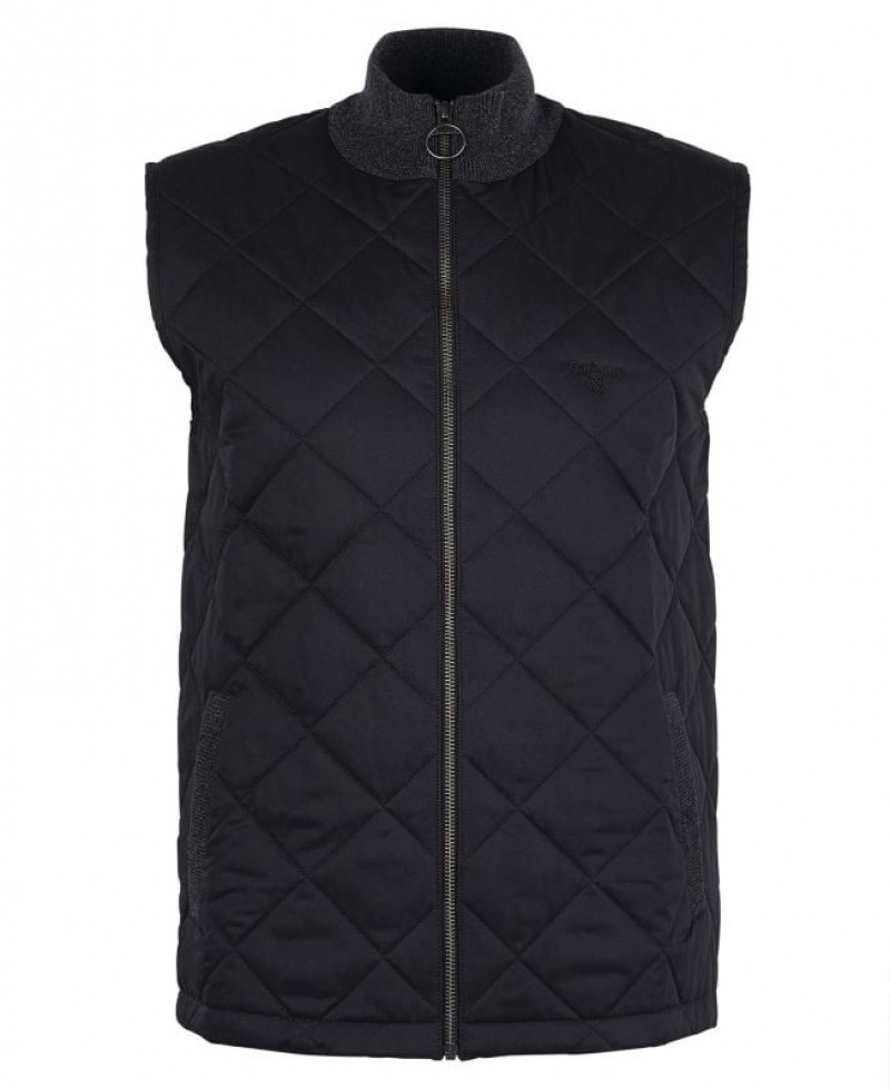 Black Men Barbour Essential Box Quilt Vest | US-2845YSNGO