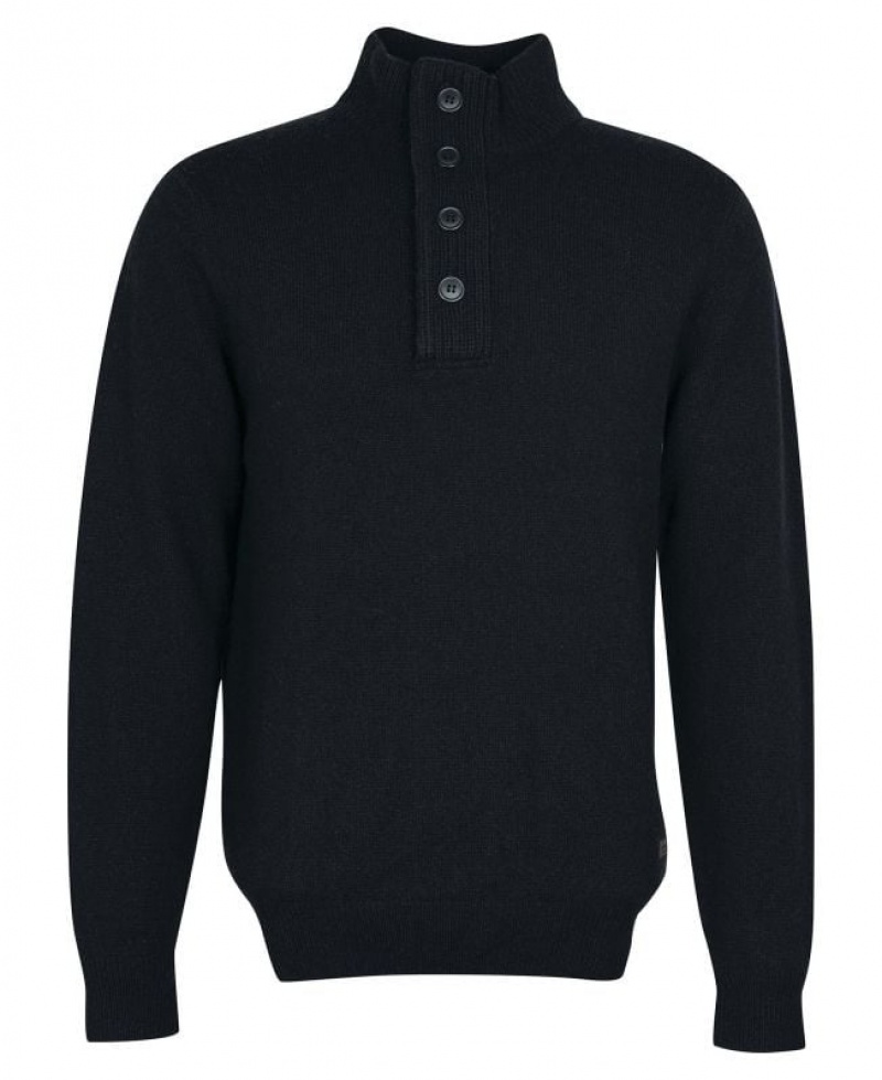 Black Men Barbour Essential Elbow Patch Sweatshirt | US-2875HDGOV