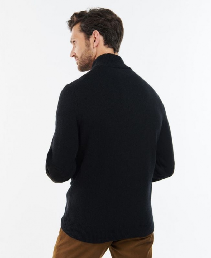 Black Men Barbour Essential Elbow Patch Sweatshirt | US-2875HDGOV