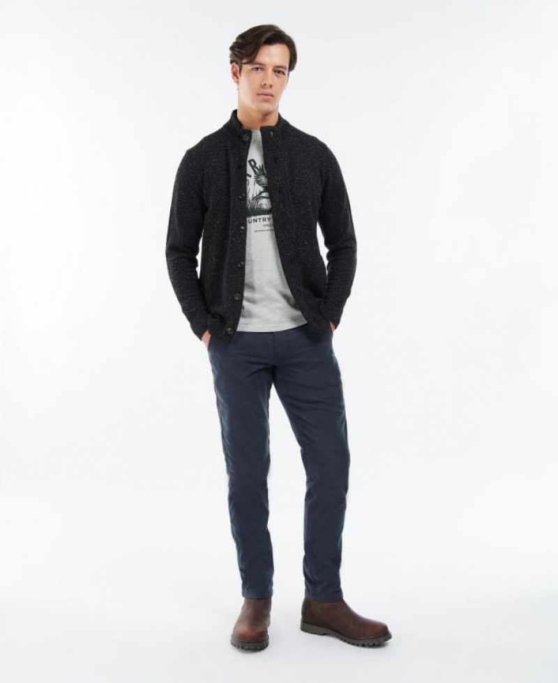 Black Men Barbour Essential Tisbury Cardigan | US-1754TJUKA