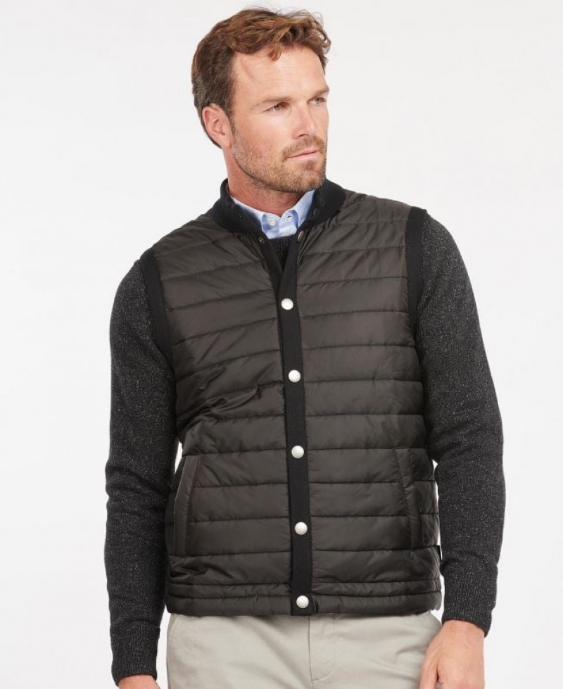 Black Men Barbour Essential Vest | US-8972HTLMF