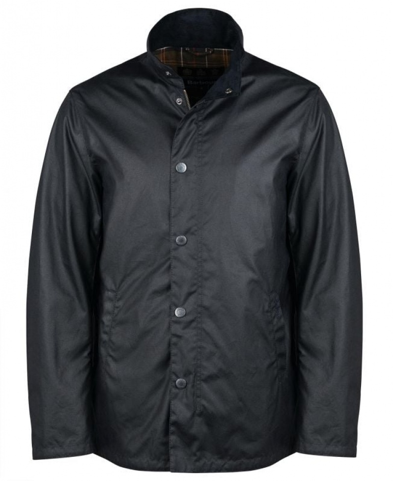 Black Men Barbour Evelar Waxed Jacket | US-4798DTMVU