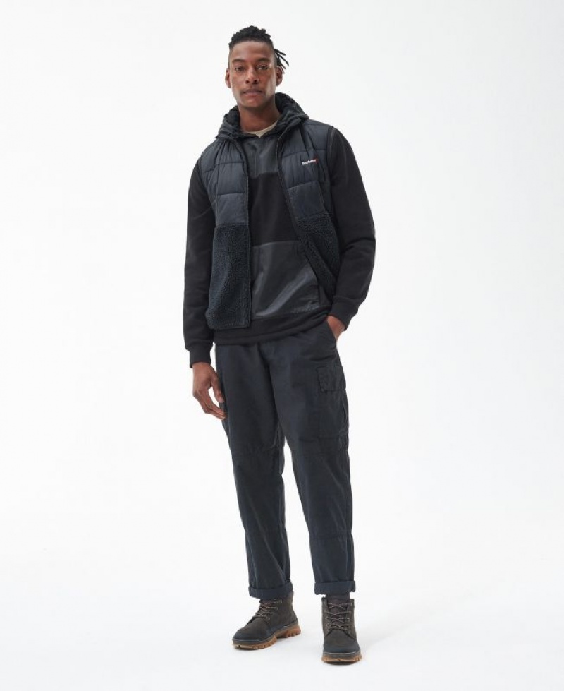 Black Men Barbour Fell Fleece Vest | US-9053XJBUC