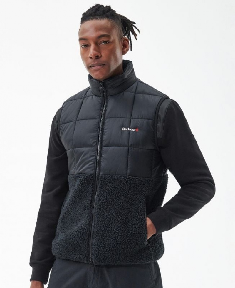 Black Men Barbour Fell Fleece Vest | US-9053XJBUC