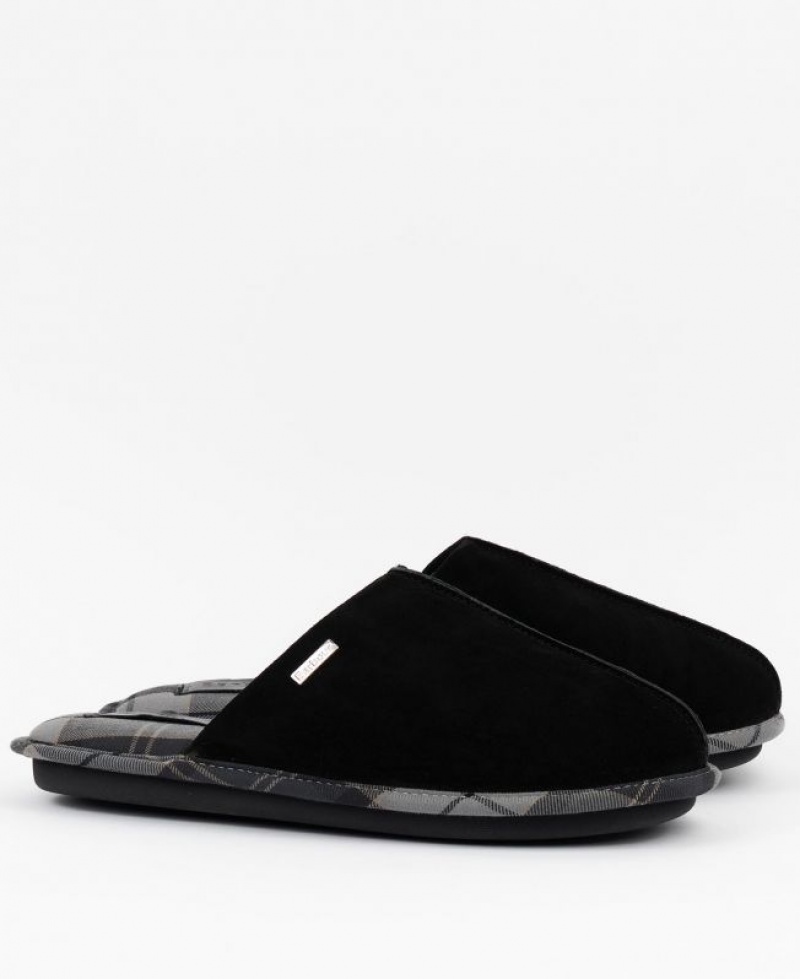 Black Men Barbour Foley Slippers | US-1493BEFDO