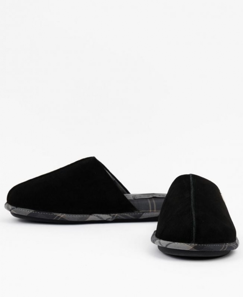 Black Men Barbour Foley Slippers | US-1493BEFDO