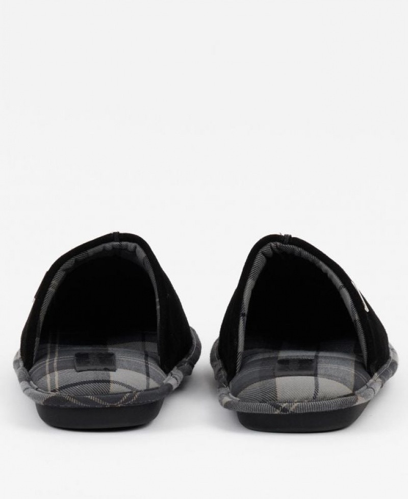 Black Men Barbour Foley Slippers | US-1493BEFDO