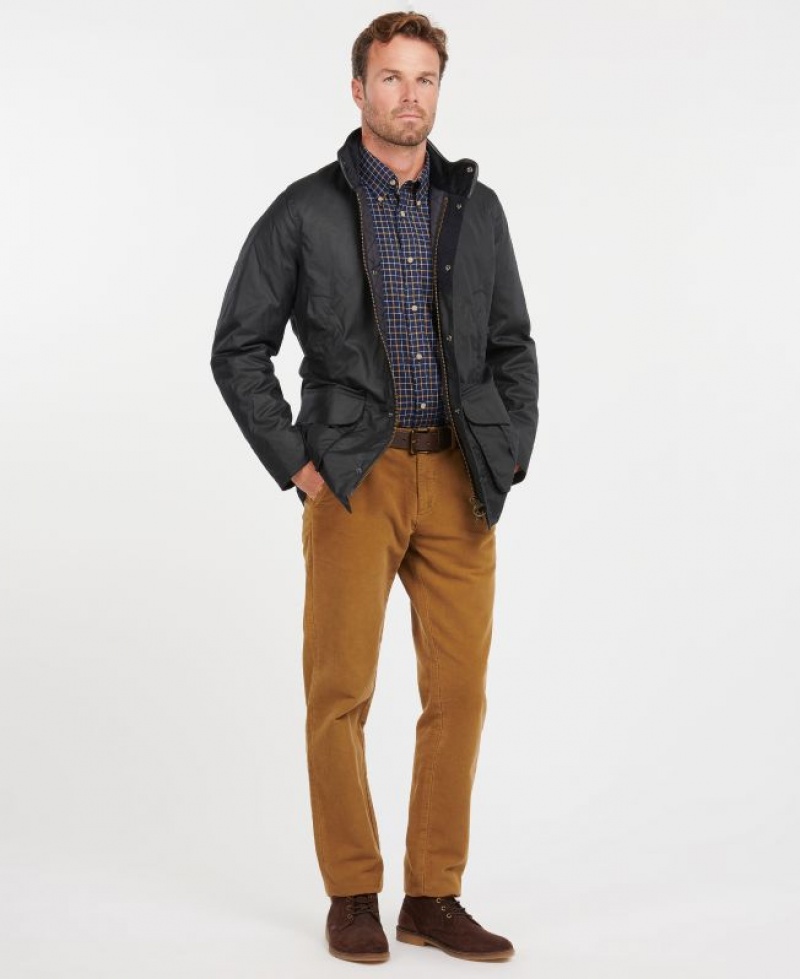 Black Men Barbour Hereford Waxed Jacket | US-7619FBIGK