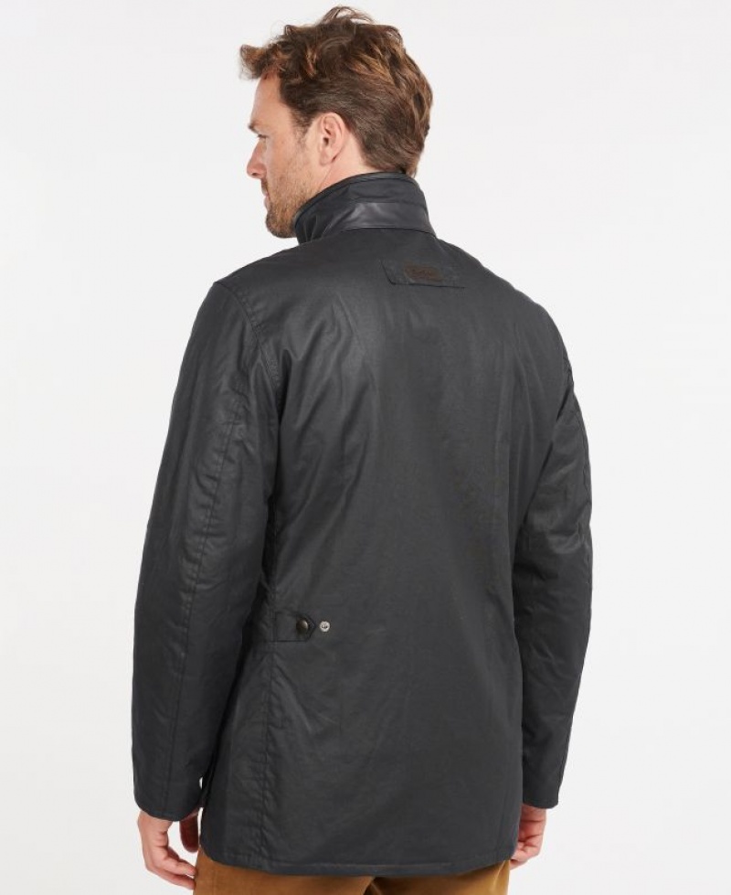 Black Men Barbour Hereford Waxed Jacket | US-7619FBIGK