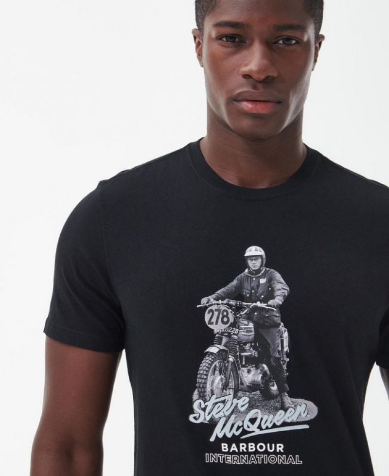 Black Men Barbour International Albie T-Shirts | US-4675ZOULS