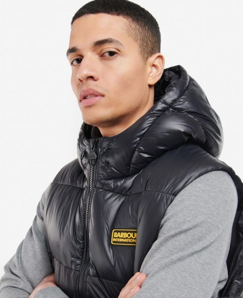 Black Men Barbour International Balfour Vest | US-4198QUWIA