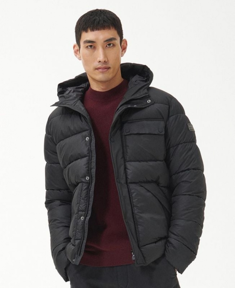 Black Men Barbour International Baliol Baffle Quilted Jacket | US-1253SPXBG