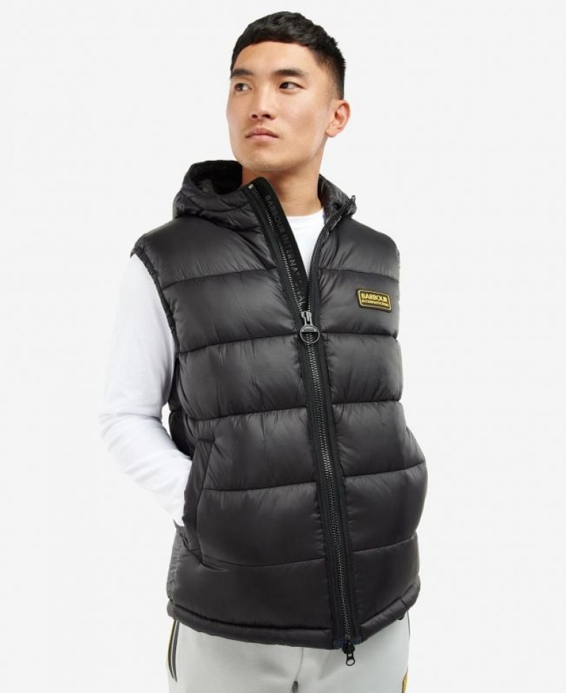 Black Men Barbour International Bobber Vest | US-0712OZAFY