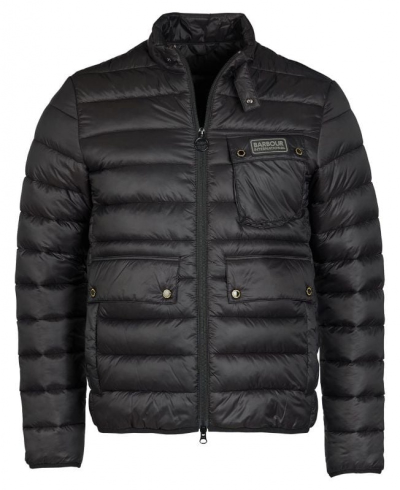 Black Men Barbour International Bowsden Baffle Quilted Jacket | US-9825FVLOG