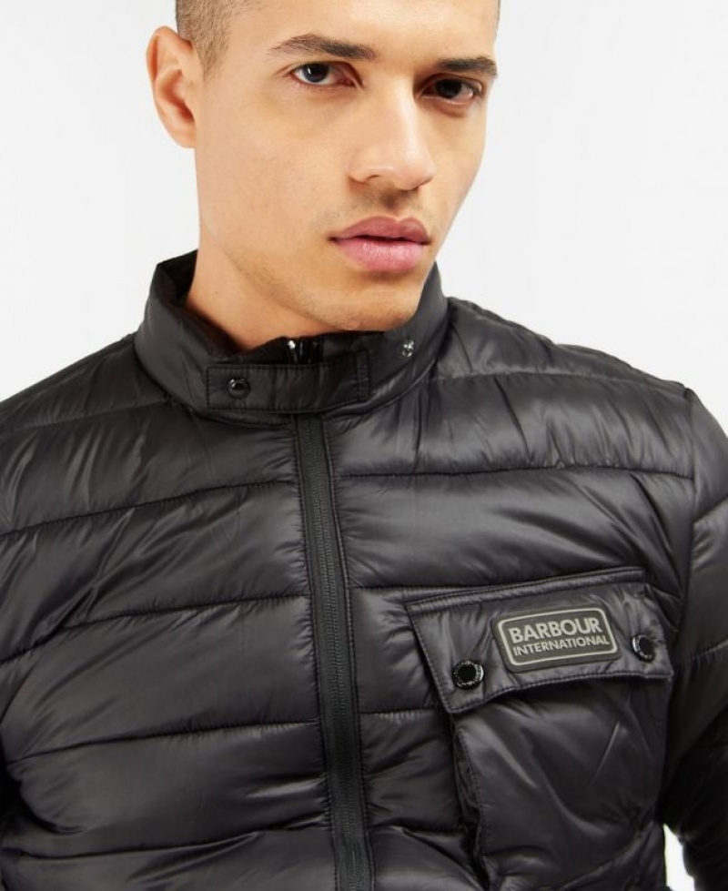 Black Men Barbour International Bowsden Baffle Quilted Jacket | US-9825FVLOG