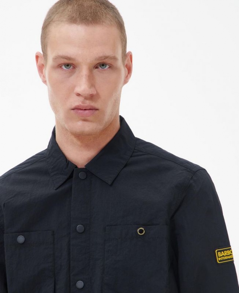 Black Men Barbour International Cadwell Regular Fit Overshirt | US-0635XGJCV