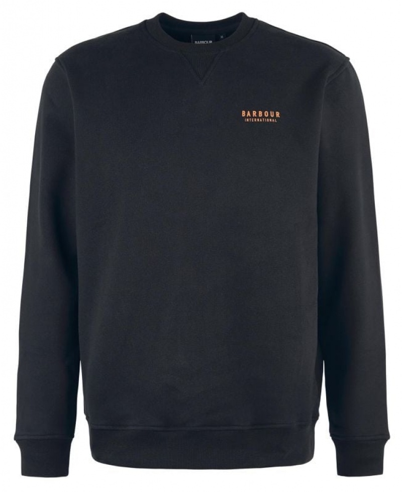 Black Men Barbour International Charlton Crew Neck Sweatshirt | US-2673AHYVI