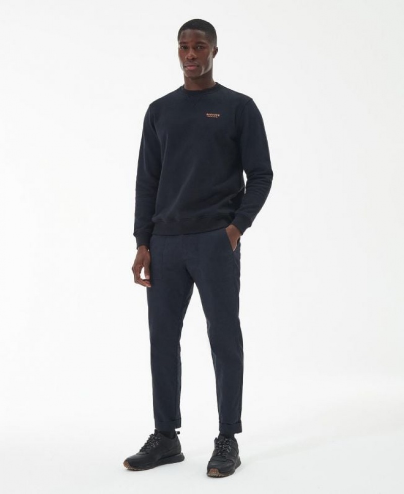 Black Men Barbour International Charlton Crew Neck Sweatshirt | US-2673AHYVI