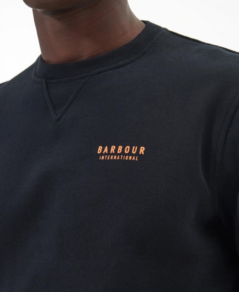 Black Men Barbour International Charlton Crew Neck Sweatshirt | US-2673AHYVI