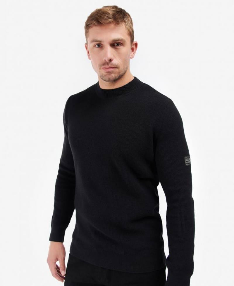 Black Men Barbour International Corser Crew Sweatshirt | US-3842OTNKY