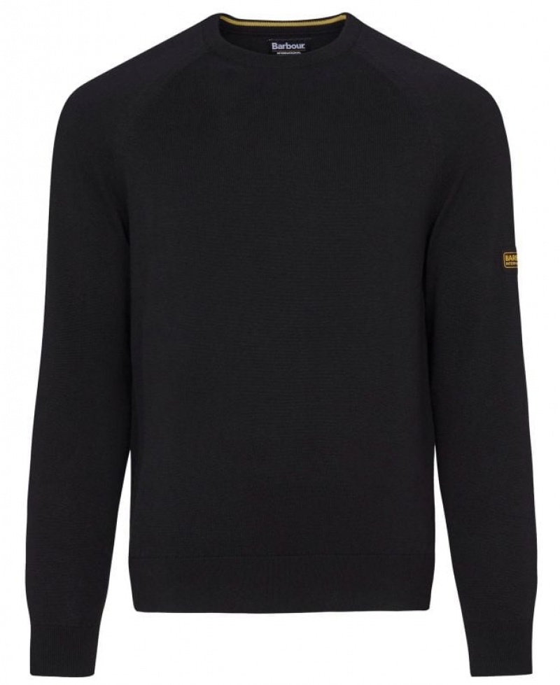 Black Men Barbour International Cotton Crew Neck Sweater | US-3246FXTEM