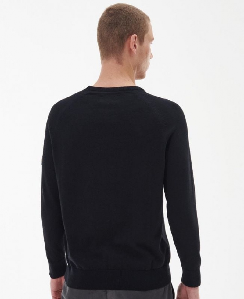 Black Men Barbour International Cotton Crew Neck Sweater | US-3246FXTEM