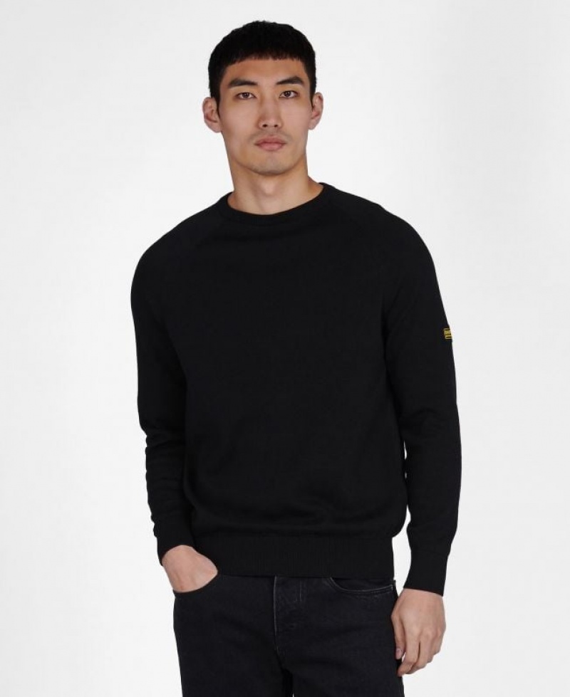 Black Men Barbour International Cotton Crew Neck Sweater | US-3246FXTEM