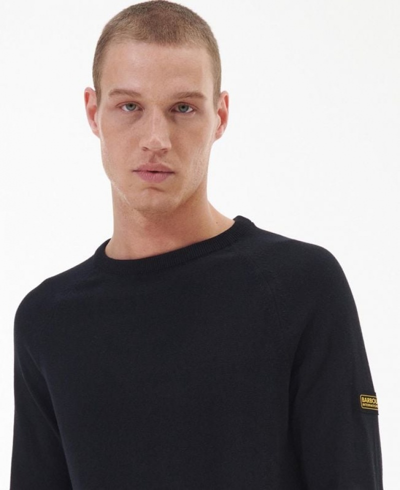 Black Men Barbour International Cotton Crew Neck Sweater | US-3246FXTEM