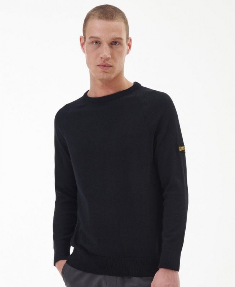 Black Men Barbour International Cotton Crew Neck Sweater | US-3246FXTEM