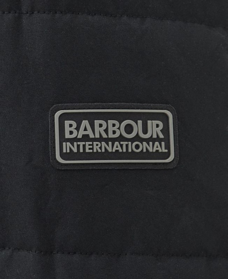 Black Men Barbour International Dowanside Wax Parka Jacket | US-2159RJVPC