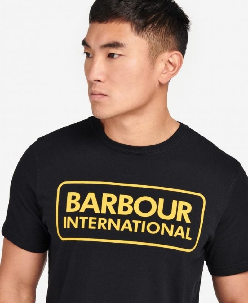 Black Men Barbour International Essential Large Logo T-Shirts | US-0637XDGBA