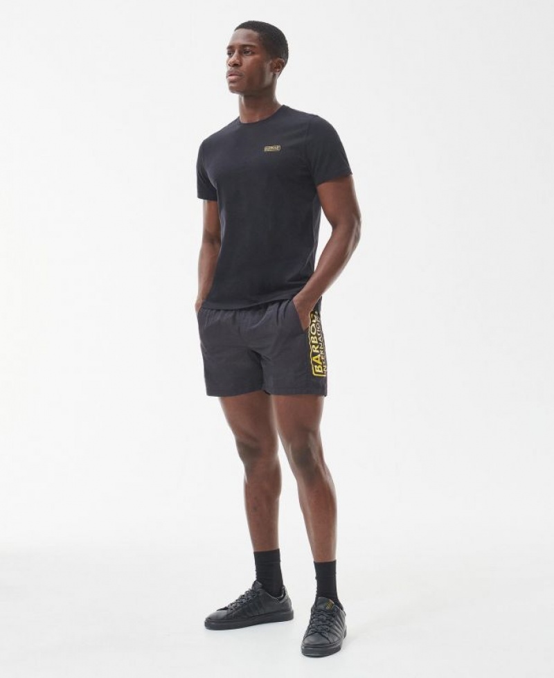 Black Men Barbour International Essential Small Logo T-Shirts | US-1763ATVMI